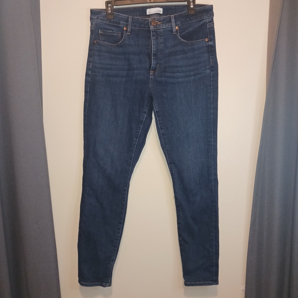 Loft Curvy Skinny Jeans Womens 30 10 Dark Wash Blue Sustainable Style Denim Pant